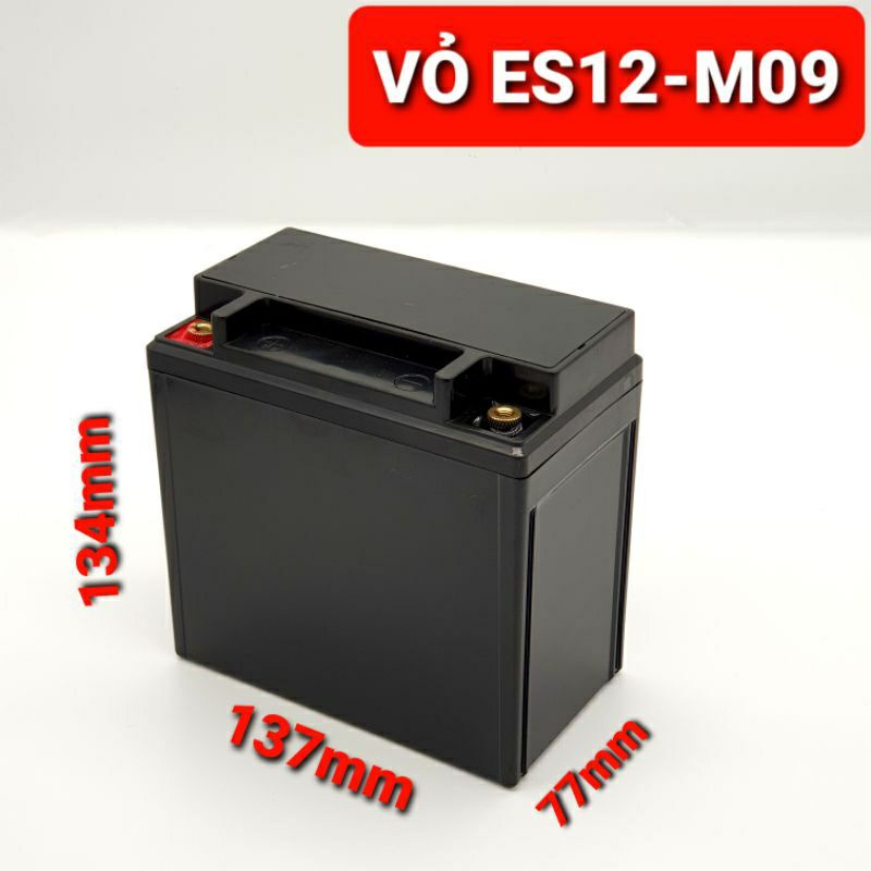 Achun.vn - ES12-M09-VỎ BÌNH ẮC QUY LITHIUM tiêu chuẩn 9.0AH Khởi động xe máy