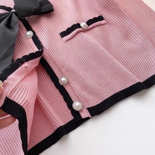 Áo cardigan viền nơ