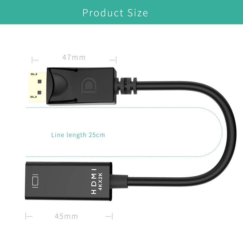 Dây Cáp Video Chuyển Đổi DP Sang HDMI Female DP Cho PC Laptop Máy Tính Để Bàn