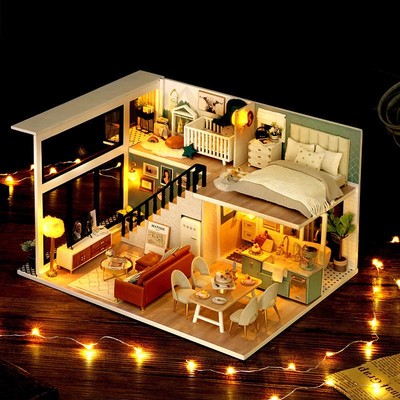 Bộ đồ chơi tự lắp ráp mô hình nhà búp bê CUTEROOM-Comfortable Life-L031B
