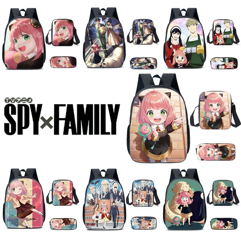 New 3pcs set Spy X Family School Bag Yor Forger Anya Pencil Case Students Kids Backpack gift