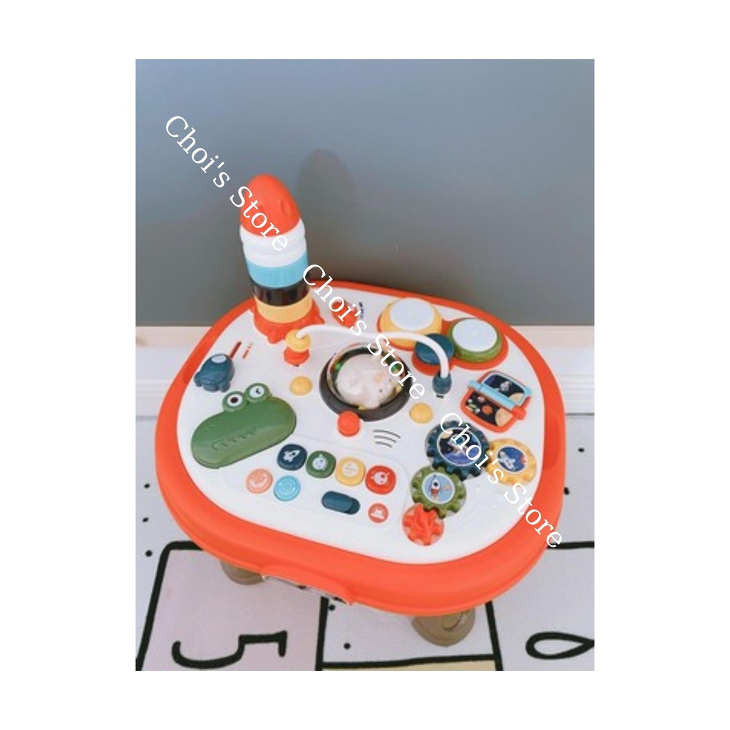 (kèm lego) Bàn nhạc 2 mặt thông minh, đồ chơi âm nhạc, xếp chồng, luồn hạt đa chức năng cho bé 1-3 tuổi