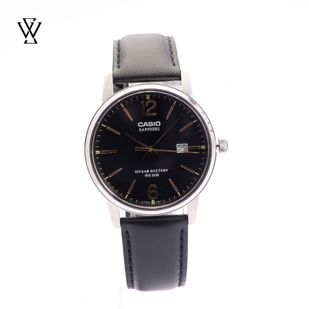 Đồng Hồ Quartz Nam Casio WATCHSTORE MTS-110L-1AVDF Thiết Kế Kính Sapphire 39mm, Dây Da, Vỏ Thép Không Gỉ
