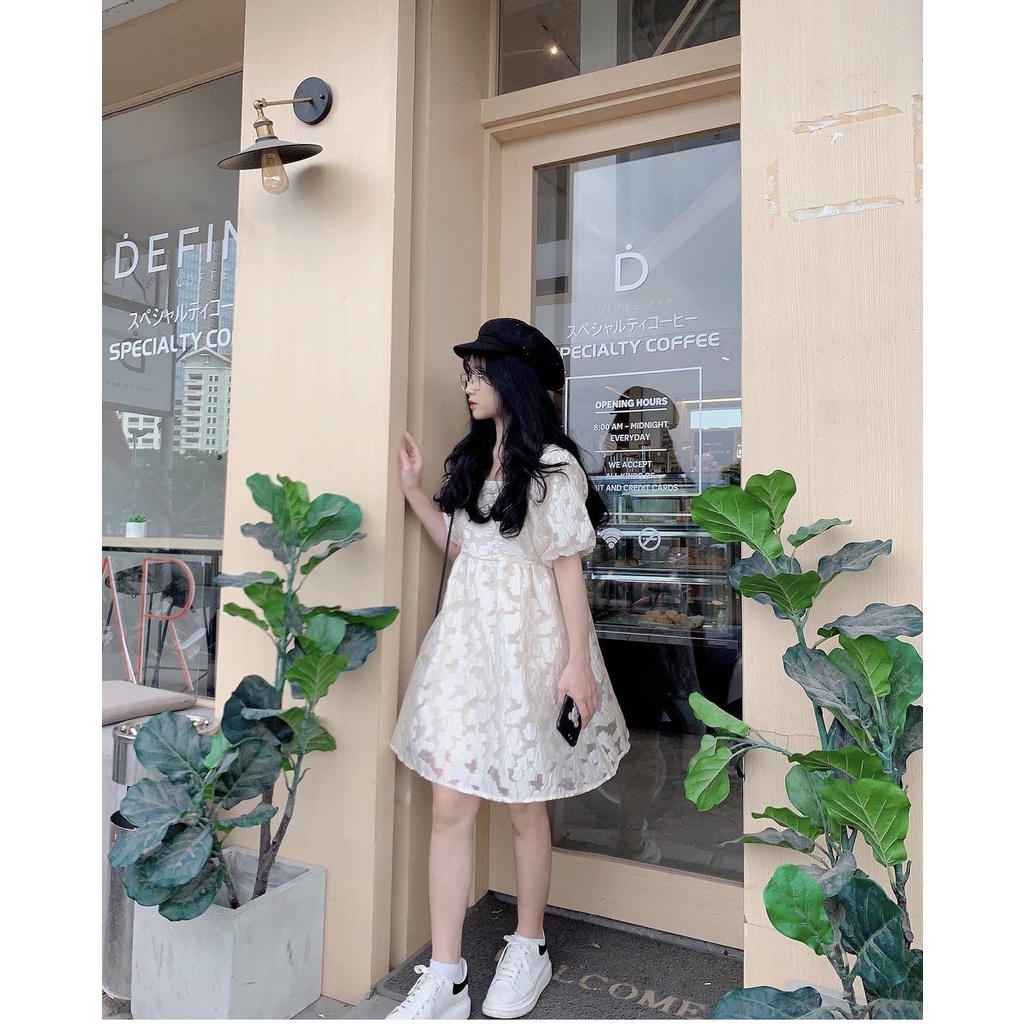 Váy Babydoll siêu xinh dập nổi hàng cao cấp, váy dáng xòe tiểu thư dự tiệc, đi chơi, Váy xòe siêu hot hit họa tiết chìm | BigBuy360 - bigbuy360.vn