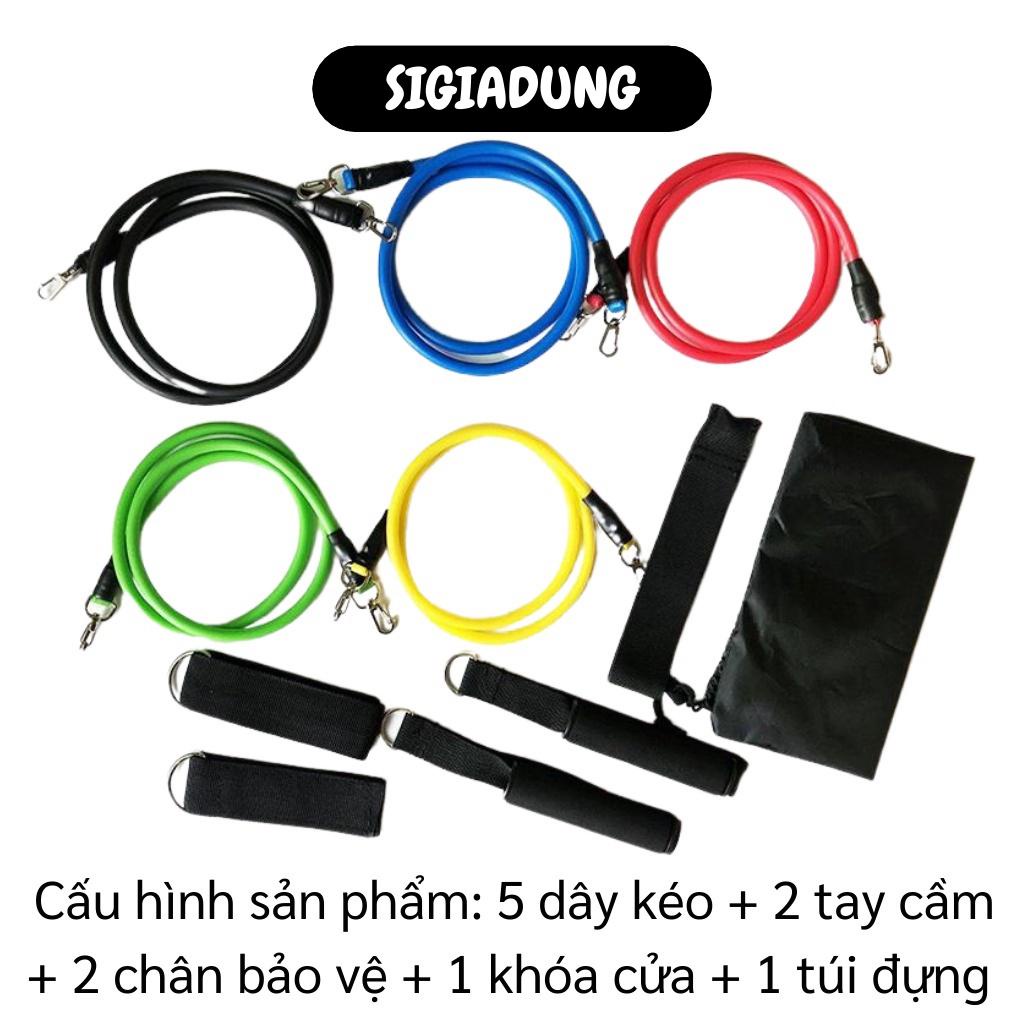 [SGD] Dây Tập Thể Dục - Bộ 11 Món Dây Ngũ Sắc Tập Gym Đa Năng FullBody - Dây Kháng Lực 6031