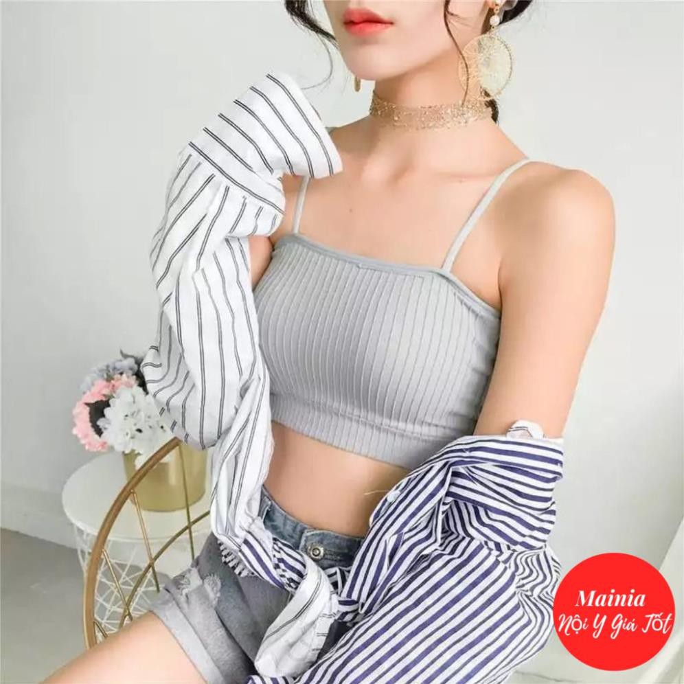 Áo Lót Bra Quây Hai Dây Chất Cotton Co Giãn Mặc Cực Mát Thoải Mái Áo Tập Gym Yoga Loại 1 Mainia Shop 🎽 *