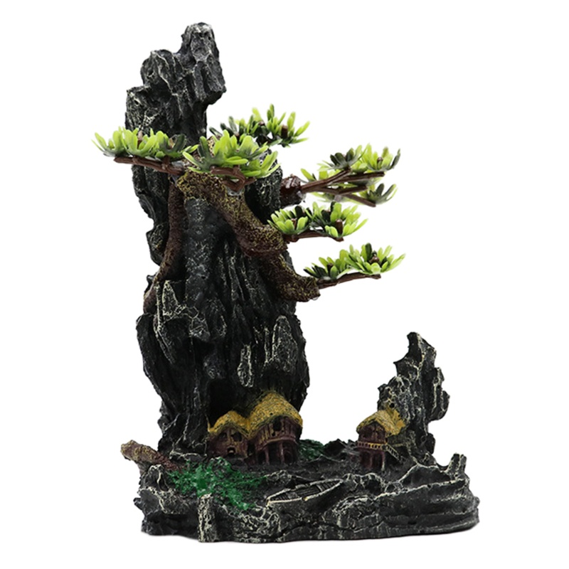 Mô hình hòn non bộ bằng nhựa resin nhân tạo trang trí bể cá