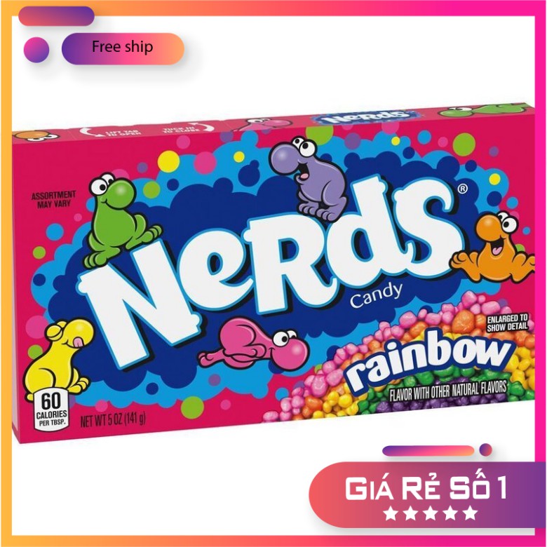 Kẹo Nerds Rainbow 7 sắc cầu vồng hộp 141.7g