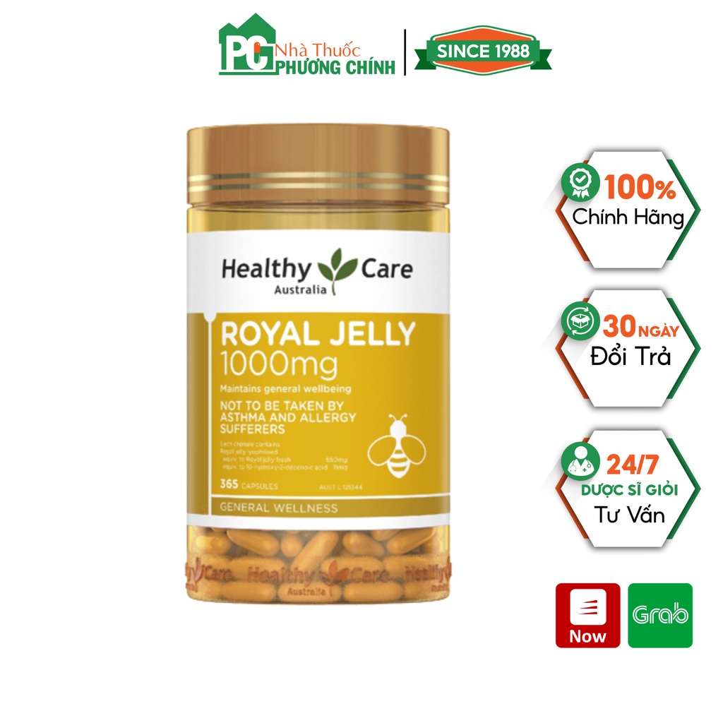 Viên Uống Sữa Ong Chúa Healthy Care Royal Jelly - Tăng Sức Đề Kháng, Làm Đẹp Da 1000mg
