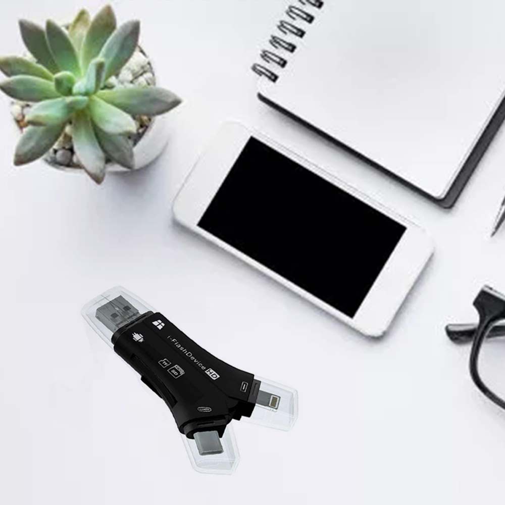 4 in1 USB i-Flash Drive HD Micro SD TF Card Reader