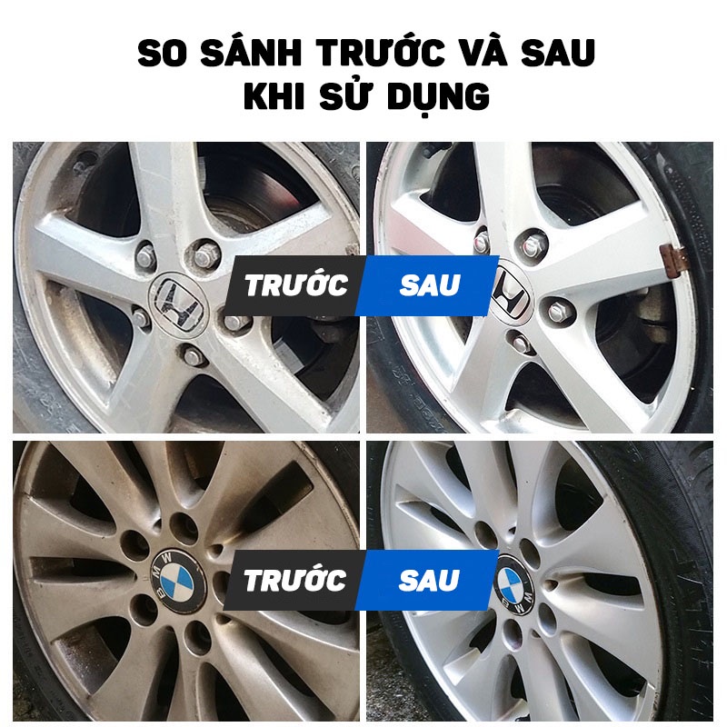 Dung Dịch Đánh Bóng, Tẩy Rỉ Sét Mạ Crôm, INOX Cho Vành Xe, Lazang, Mâm Xe Ô Tô 500ML TEXLABS DOKEY99