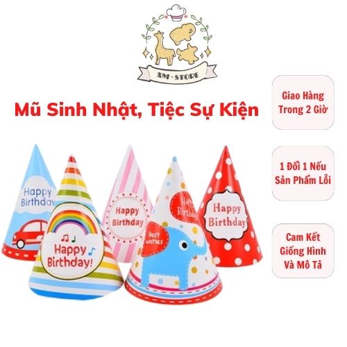 Mũ sinh nhật, tiệc sự kiện, trang trí sinh nhật ,trang trí bánh sinh nhật ,bánh kem