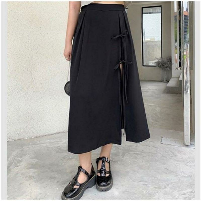 chân váy xẻ tà, buộc dây cá tính 345
