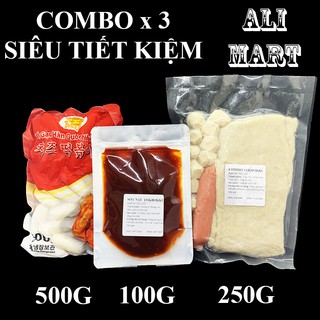 500G BÁNH GẠO NHÂN PHÔ MAI GÓI ĐỎ + 100G SỐT + COMBO 250G CHẢ CÁ, XÚC XÍCH, CÁ VIÊN