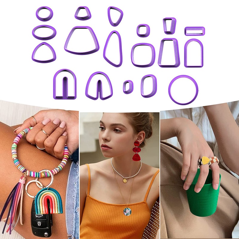 Set 118 Khuôn Cắt Đồ Trang Sức Bằng Nhựa Polymer Kèm Kẹp Thẻ