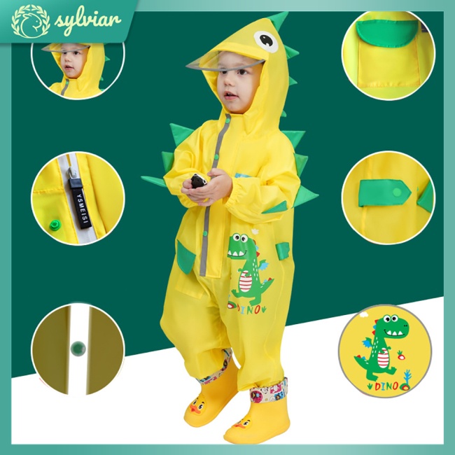 Áo Mưa Một Mảnh In Họa Tiết Hoạt Hình Dễ Thương Dành Cho Bé Trai Gái