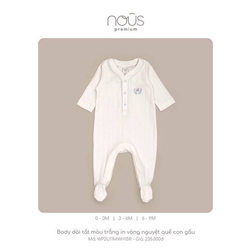 [ Nous] Bộ body nous chất petit, premium size 0-3m và 3-6m