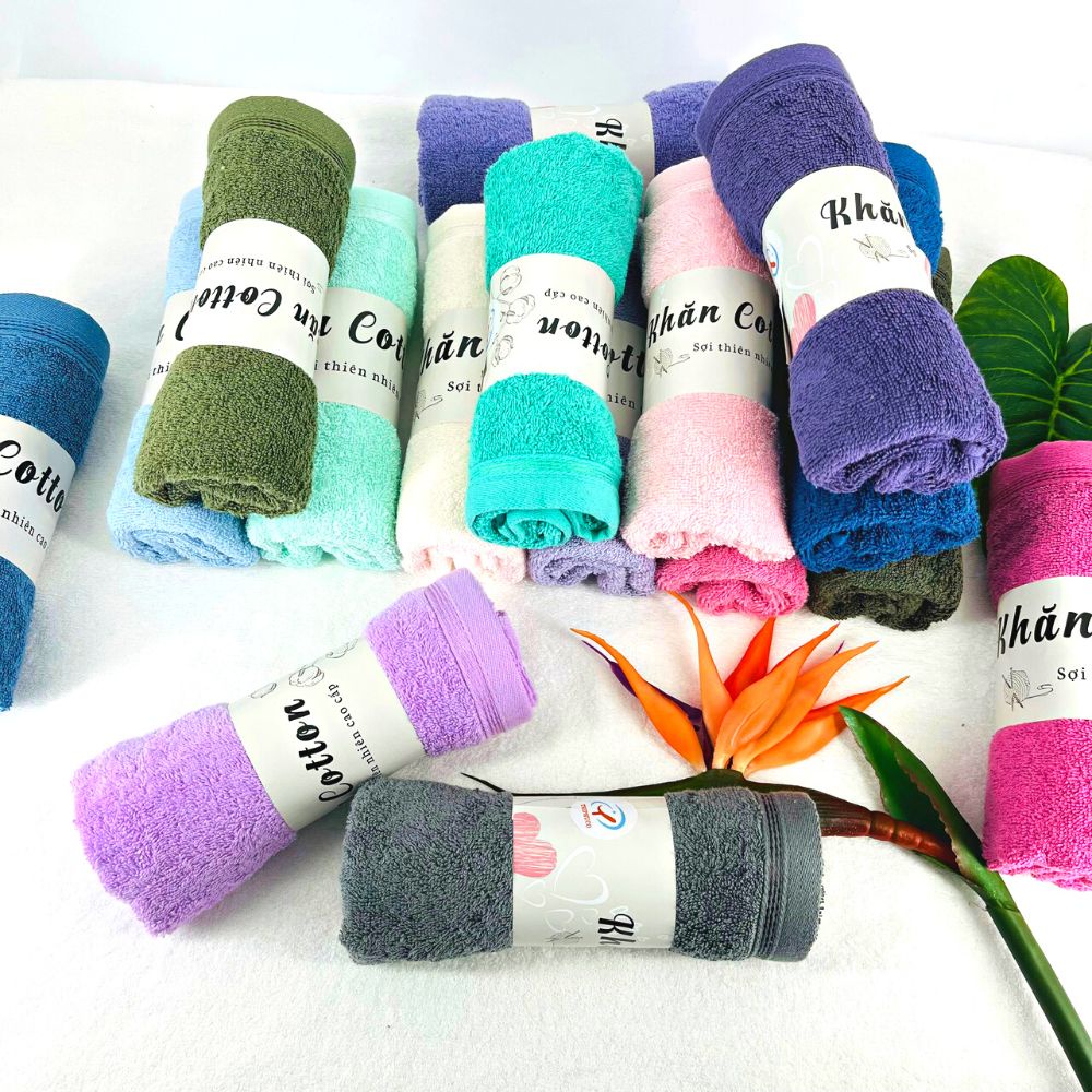 [COMBO 7 KHĂN MẶT] Khăn Mặt Cotton Cao Cấp Thiện Phú 34x80cm, Vải Y457 Bông Sợi Thấm Nước Tốt Sạch Mát