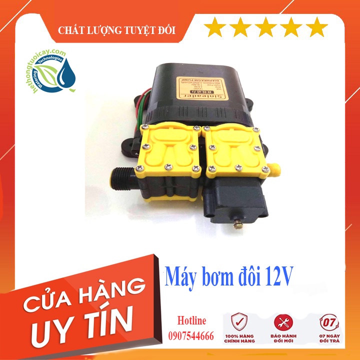 Máy bơm nước đôi mini 12v áp lực cao tự ngắt - máy bơm đôi tăng áp mini 12v - Sinleader