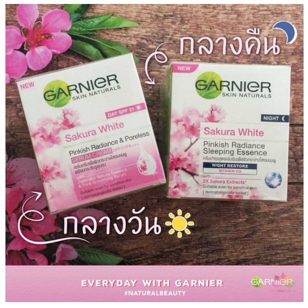 Kem dưỡng trắng Garnier Sakura White Serum Day Cream