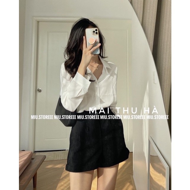 ÁO SƠ MI TRẮNG ĐUÔI TÔM OVERSIZE