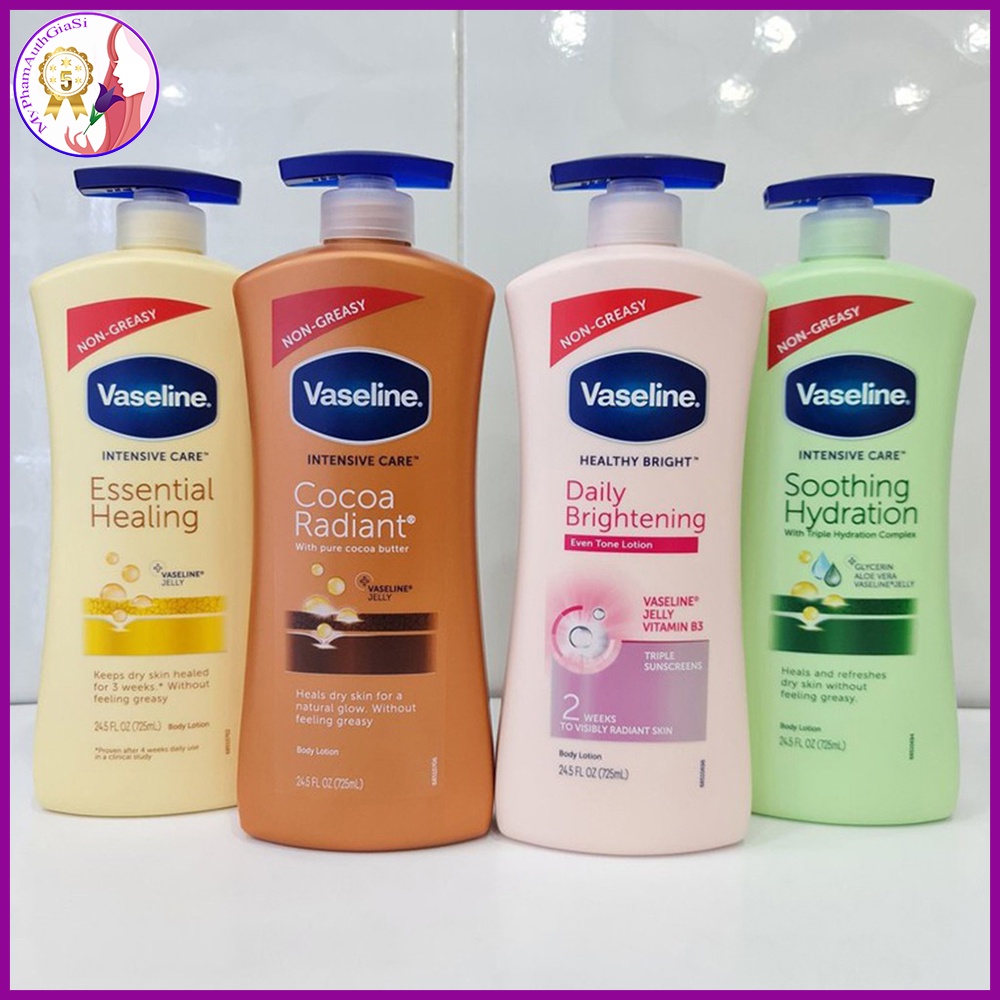 sữa dưỡng thể vaseline màu hồng heathy white dưỡng ẩm làm sáng và mềm mịn da 725ml india