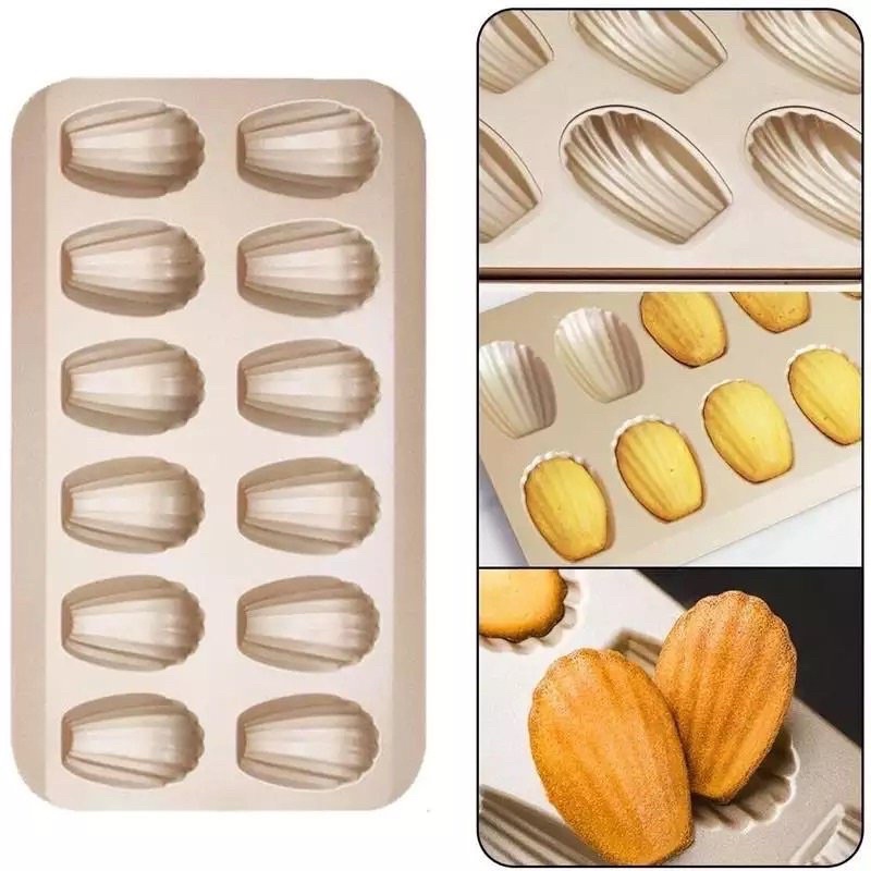 Khuôn nướng bánh sò madeleine 12 ô chống dính Unibaker