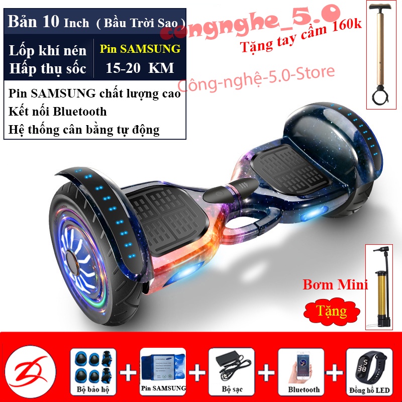 🔥Xe Điện Cân Bằng 10 inch💥 Smart Balance Wheel ✨ Kết nối Bluetooth [ Tặng kèm bơm mini và đồ bảo hộ]
