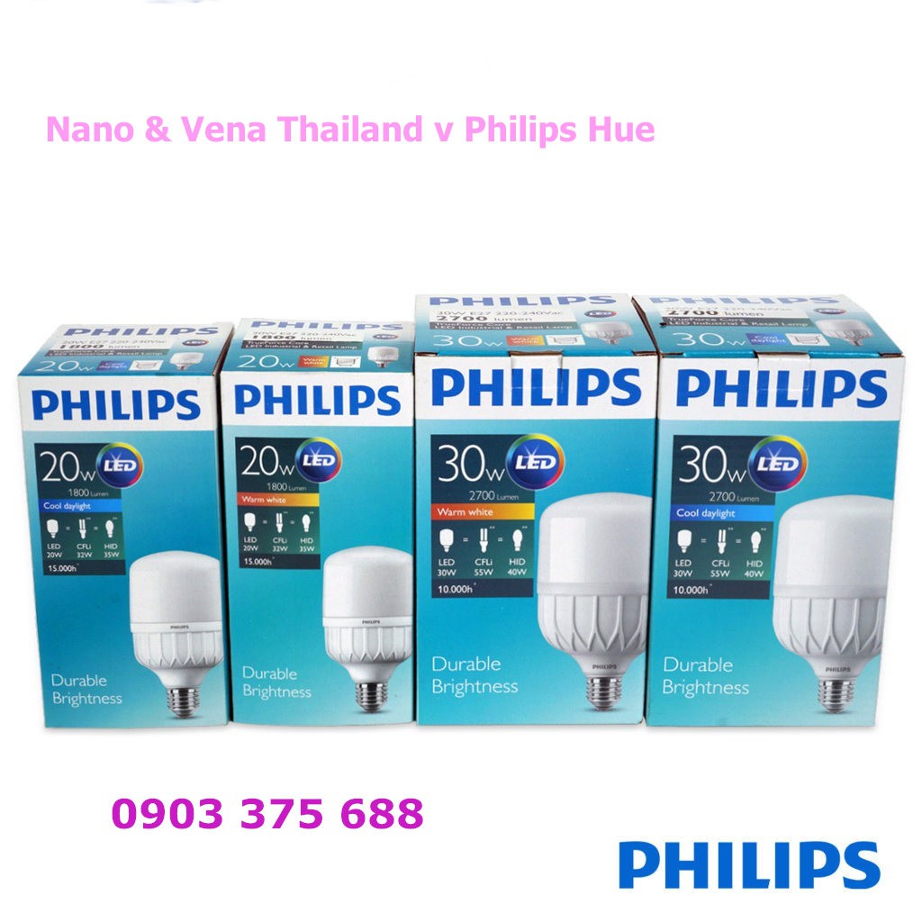 Bóng LED trụ PHILIPS TrueForce Core HB công suất 20w 30w tuổi thọ 15.000h