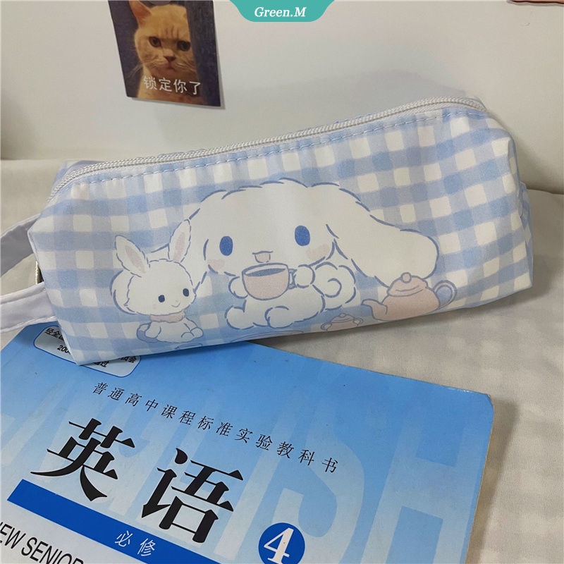 SANRIO Túi Đựng Bút Bằng Pu Họa Tiết Hoạt Hình Kuromi Cinnamoroll Dễ Thương Có Khóa Kéo Tiện Dụng Cho Học Sinh