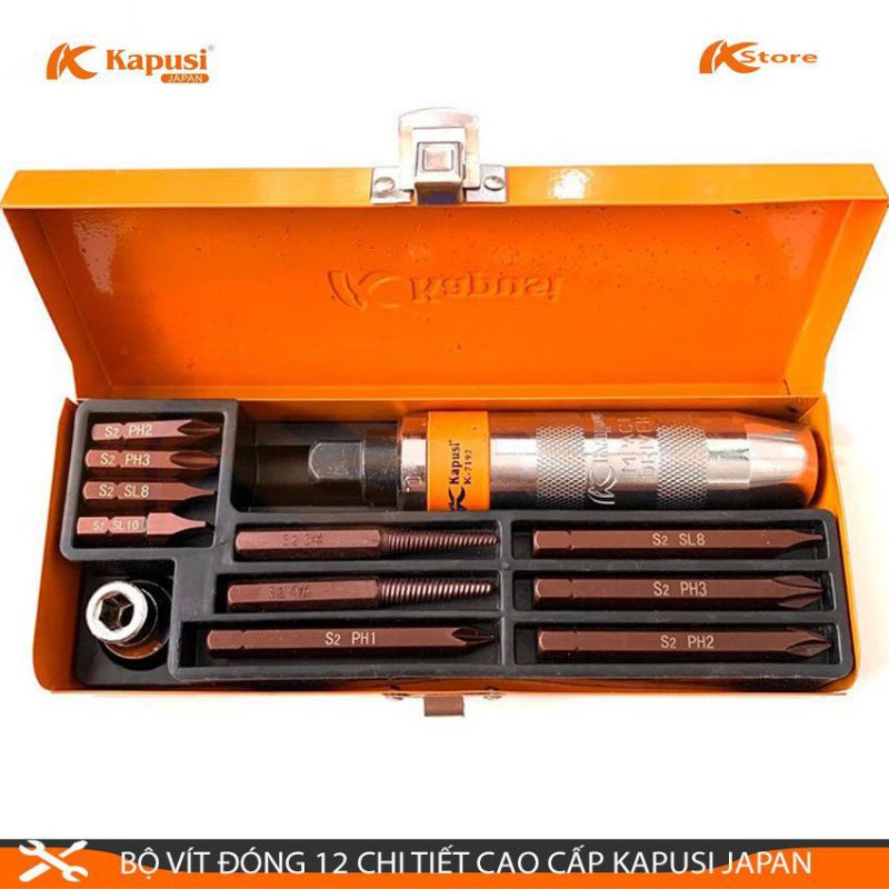 Bộ vít đóng 12 chi tiết kapusi