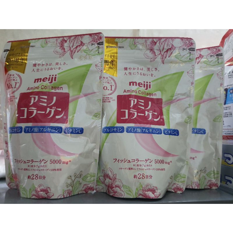 Bột collagen Meiji màu hồng 214g nội địa Nhật chính hãng