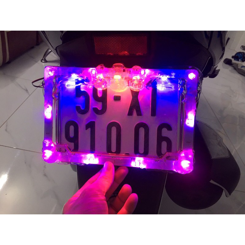 Khung bao biển số xe máy - Có led