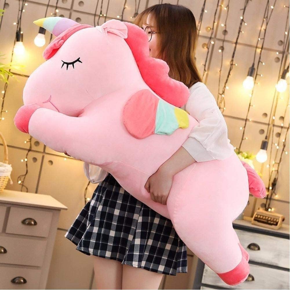 Gấu Nhồi Bông Ngựa Pony Kỳ Lân 1 Sừng Unicorn Gối Ôm Size Lớn - Vải Nhung Co Dãn 4 Chiều - Bông Gòn Cao Cấp - Yuta Home