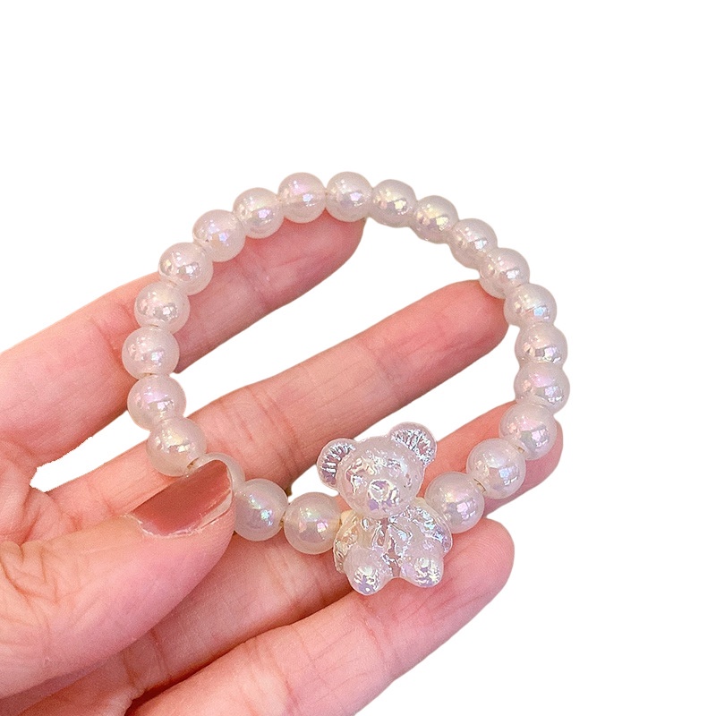 Dây Cột Tóc Đính Hạt Ngọc Trai Phong Cách Hàn Quốc Cho Bé Gái