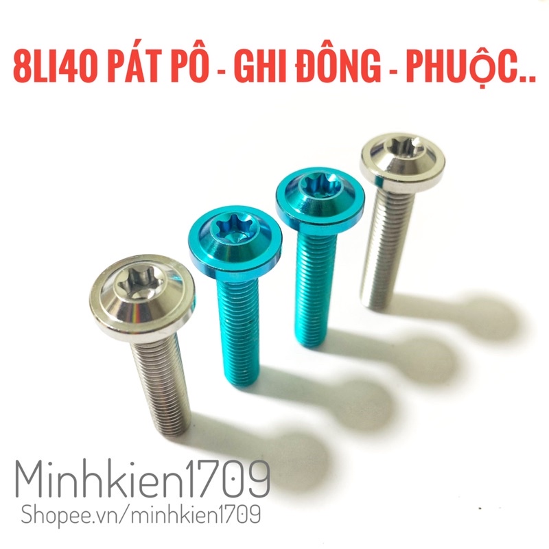 (GR5 XỊN) Ốc titan 8li40 pát pô ghi đông ốc phuộc các loại xe