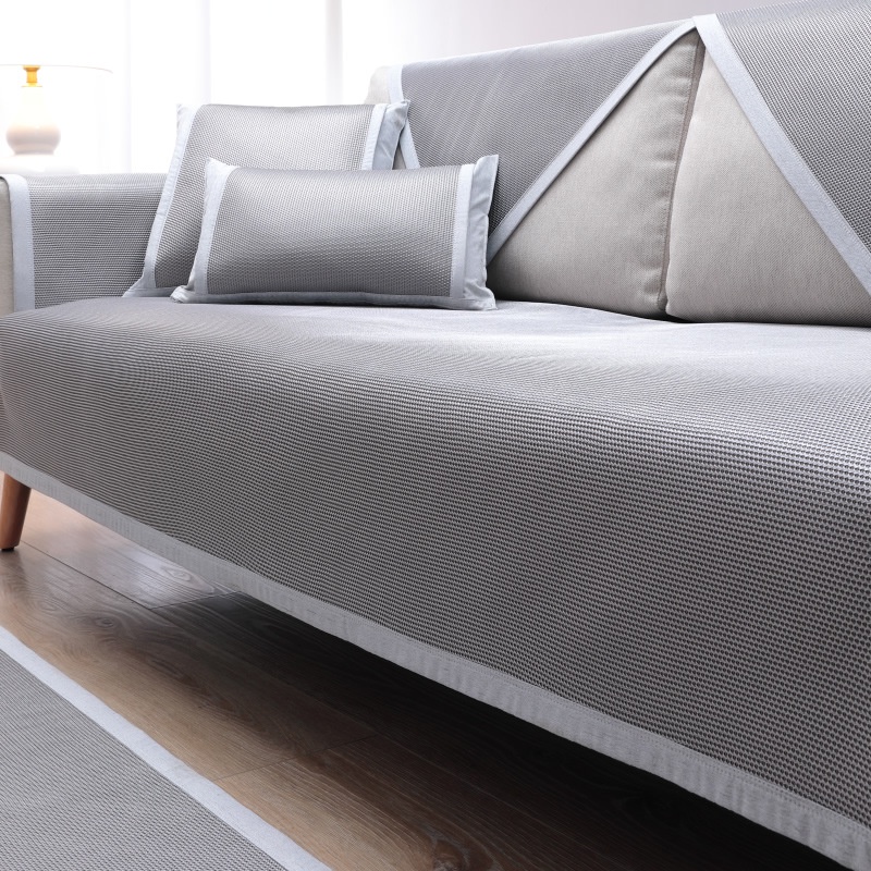 Vỏ Bọc Đệm Ghế Sofa Mùa Hè Bằng Lụa Lạnh Mát Chống Trượt Phong Cách Bắc Âu