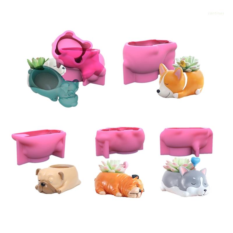 Khuôn silicon tạo hình làm chậu hoa/xà phòng hình động vật 3D DIY dễ thương