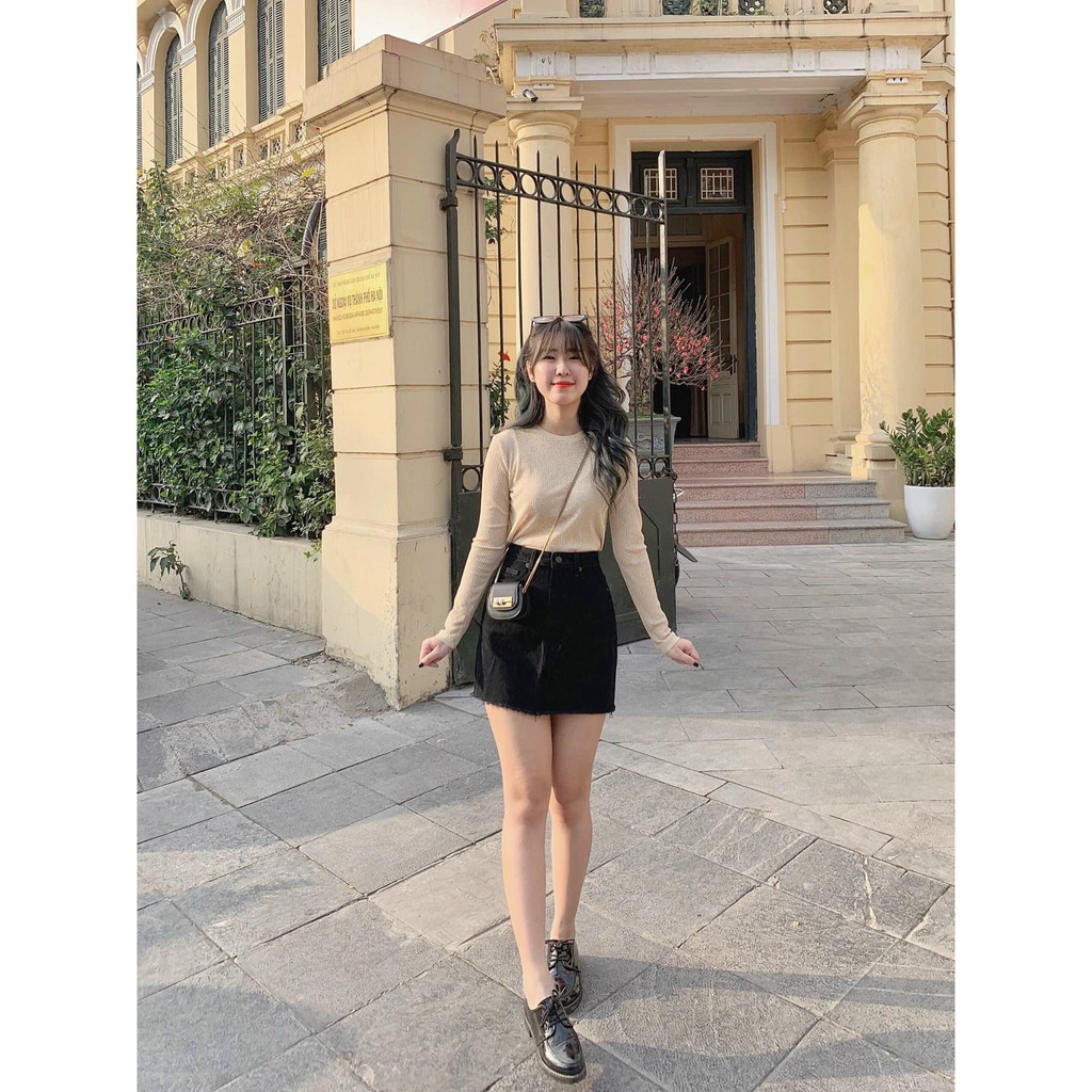 Váy jeans đen JEANS SKIRT BLACK | BigBuy360 - bigbuy360.vn