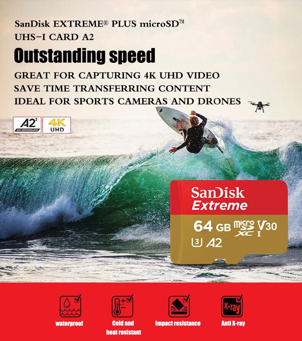 Thẻ Nhớ Sandisk Micro Sd A2 U3 V30 64gb 128gb 256gb 160 Mb / S Class10 Tf Sd | BigBuy360 - bigbuy360.vn