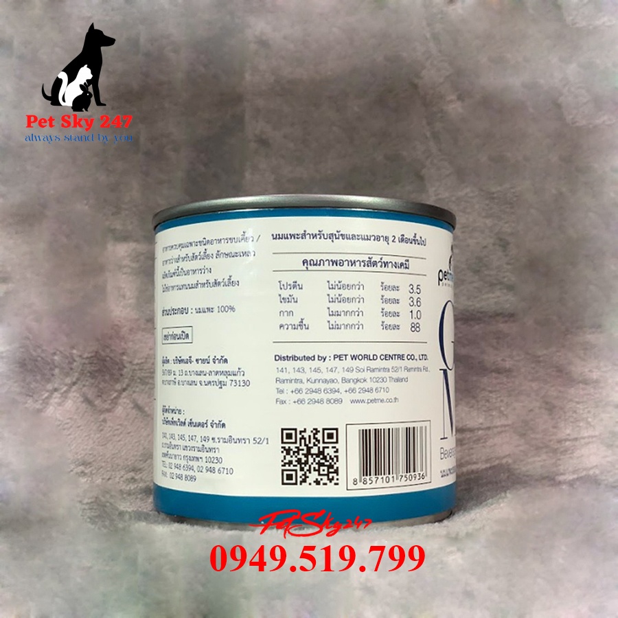 Sữa Dê Sterilized Goat Milk Cho Chó Mèo Con Lon 400Ml