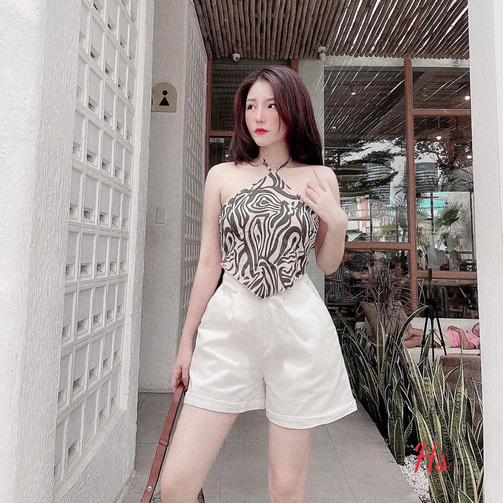 Bộ yếm vằn quần sooc gợi cảm cho nữ Hương Su