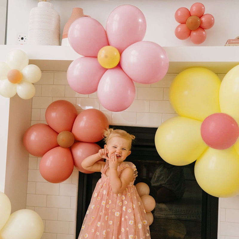 Set 71 Bong Bóng Lá Nhôm Mini In Hình Hoa Cúc Dễ Thương Dùng Trang Trí Tiệc Sinh Nhật/ Tiệc Cưới