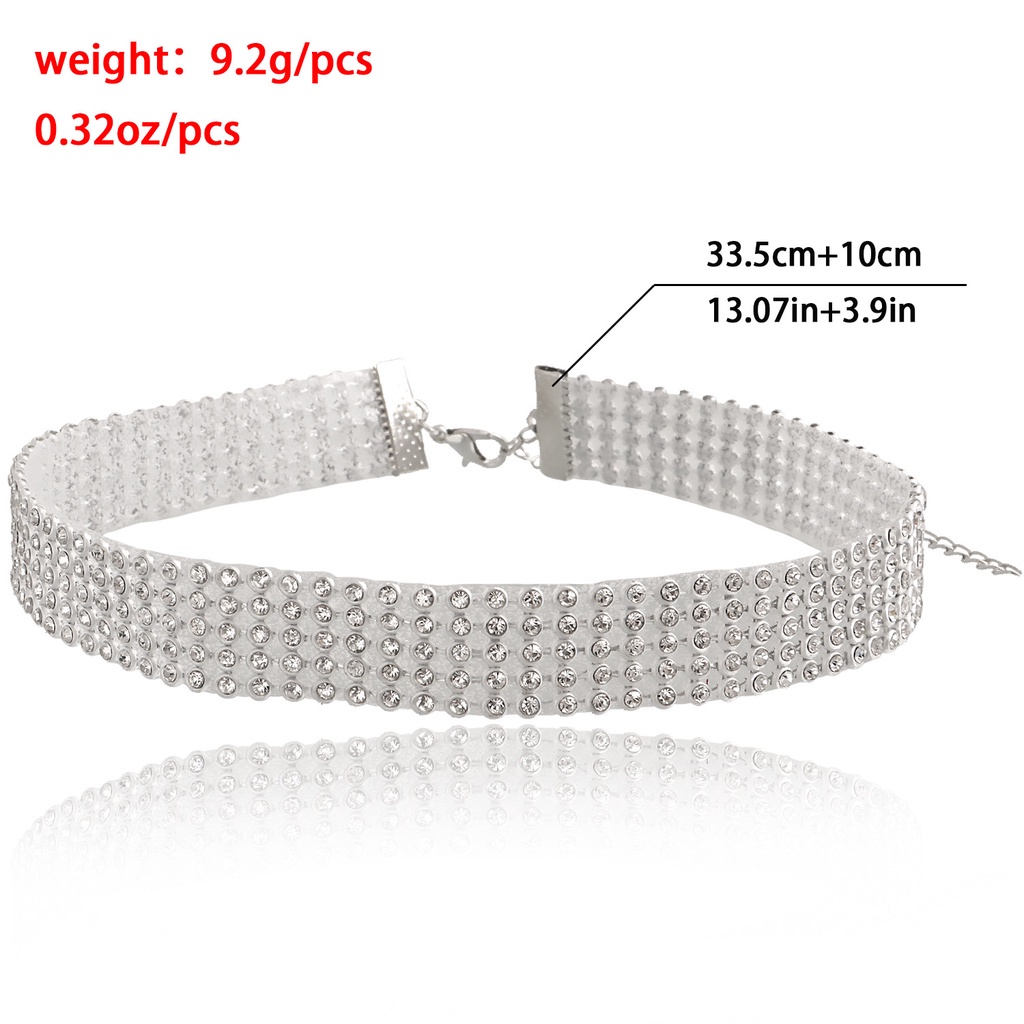Vòng Cổ Choker Ngắn Nhiều Lớp Đính Đá Toàn Diện Cá Tính