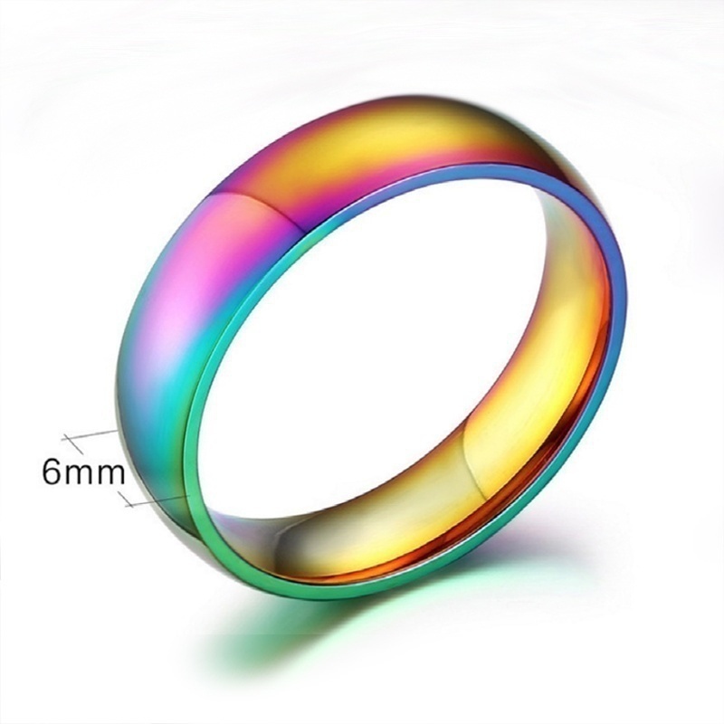 Nhẫn Cầu Vồng Bề Rộng 6mm Size 5-13