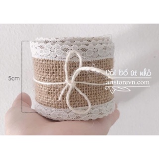 Ruy băng 2 mét với ren 2 bên cuộn 2m x 5cm