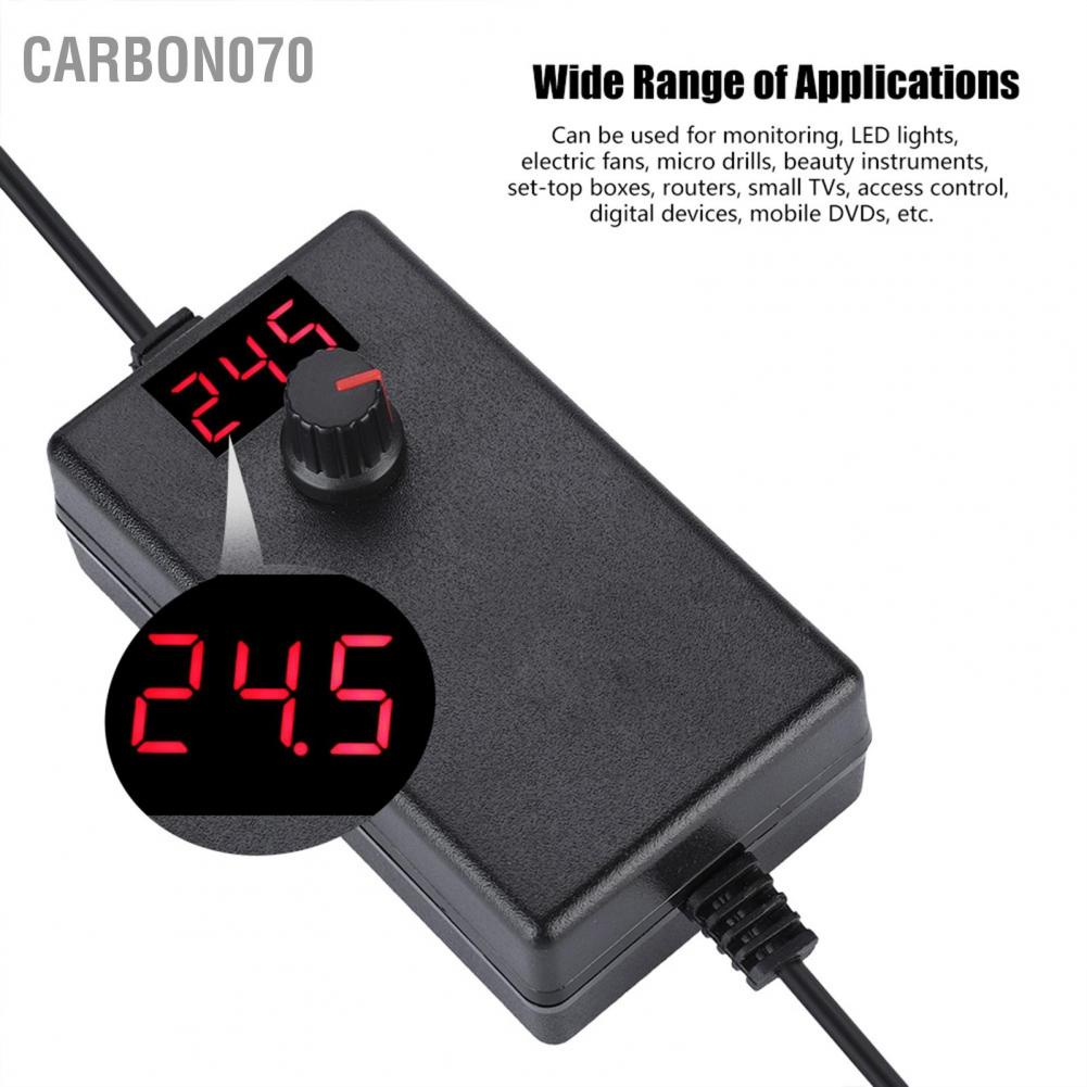 Hàng HOT Nguồn điều chỉnh điện áp  24W 2A 3-12V với màn hình LED 100-240V【Carbon070】