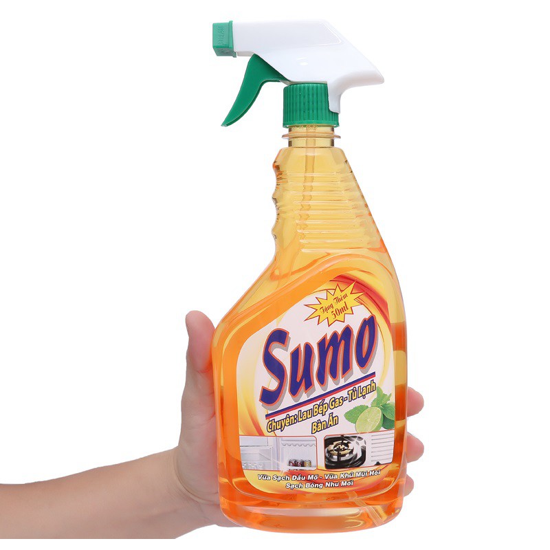 Nước Lau Bếp Ga, Tủ Lạnh, Bàn Ăn Sumo chai 850ml - Sạch Dầu Mỡ, Khử Mùi Hôi, Sạch Bóng Như Mới