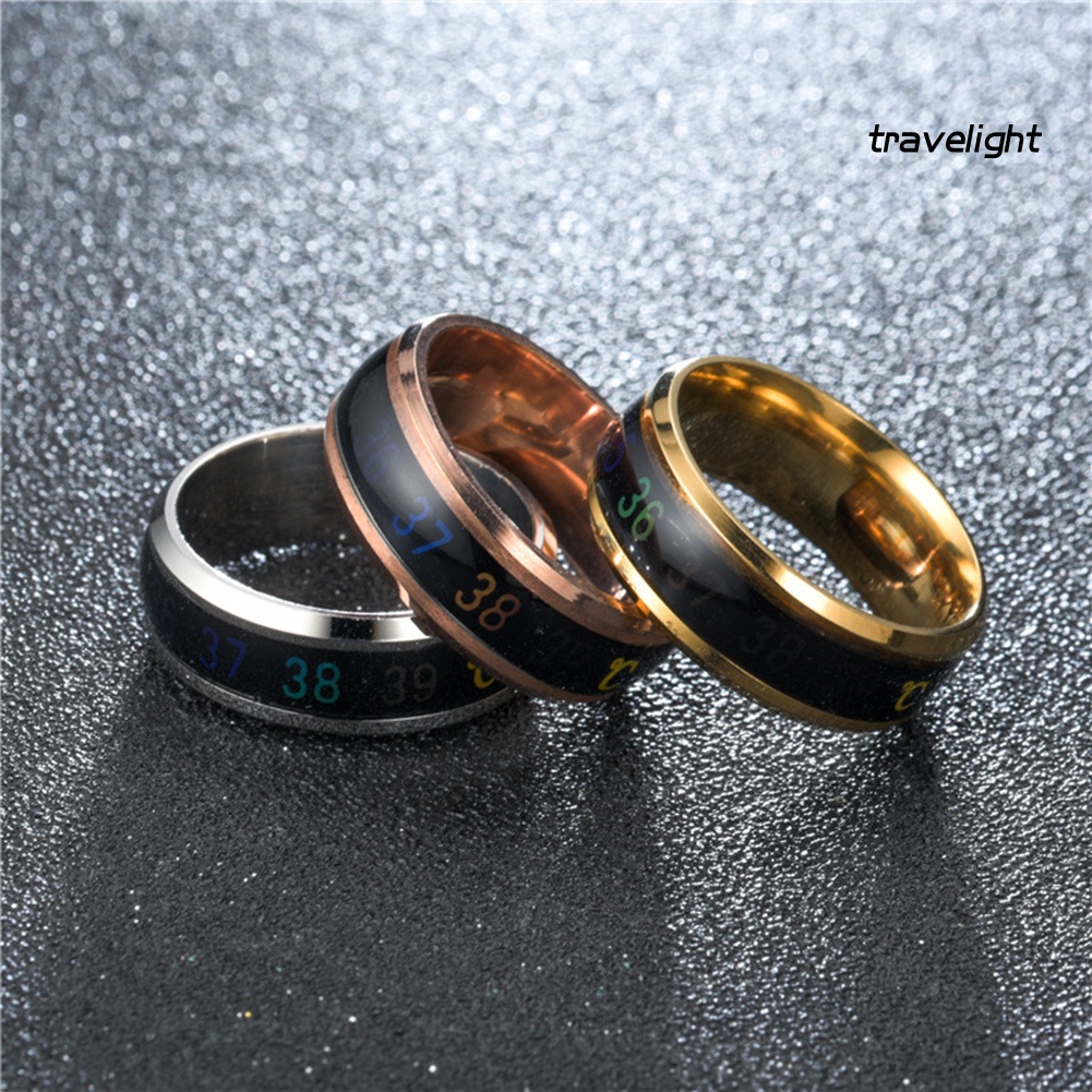 Nhẫn Cảm Biến Nhiệt Độ Bằng Thép Không Gỉ Cho Cặp Đôi