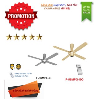 {100%_Chính hãng} Quạt trần Panasonic F-56MPG, ti 30cm,, 4 cánh, Điều khiển từ xa